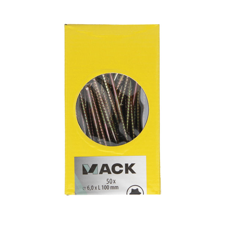 Afbeelding laden in galerijviewer, Mack 1020159 - spaanplaatschroef vz kp-zelfb.gvz 50 st 6,0 x 100 mm | 3 stuks