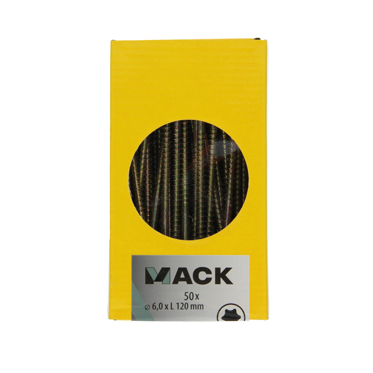 Afbeelding laden in galerijviewer, Mack 1020160 - spaanplaatschroef vz kp-zelfb.gvz 50 st 6,0 x 120 mm | 3 stuks