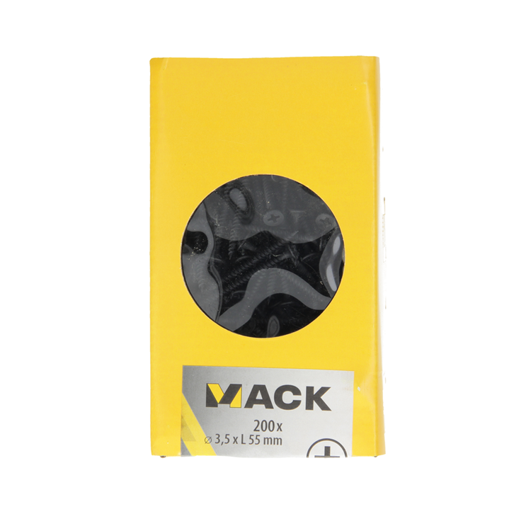 Afbeelding laden in galerijviewer, Mack 1020165 - gipsplaatschroef zwart gefosfat. 200 st 3,5 x 55 mm | 3 stuks
