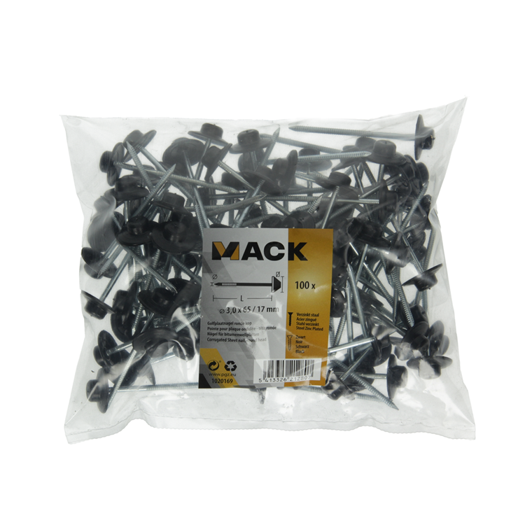 Afbeelding laden in galerijviewer, Mack 1020169 - golfplaatnagel 100 st 3.0x65 17mm | 5 stuks