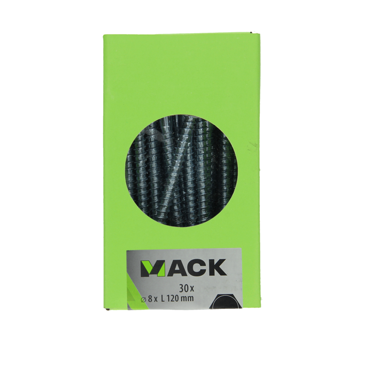 Afbeelding laden in galerijviewer, Mack 1020180 - houtdraadbout verzinkt 30 st 8 x 120 mm | 3 stuks