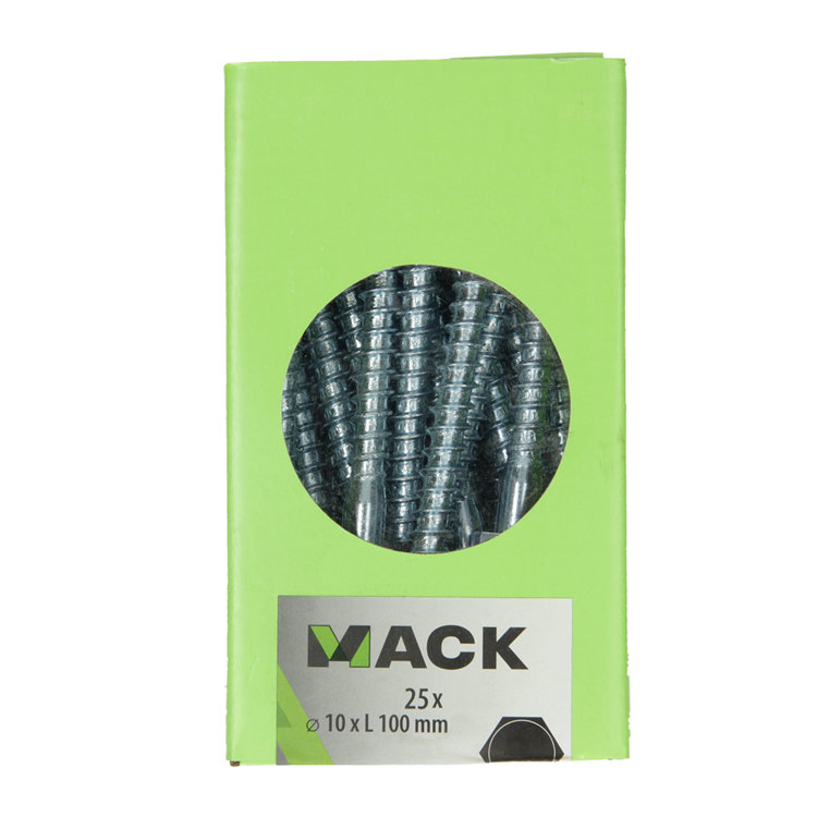 Afbeelding laden in galerijviewer, Mack 1020182 - houtdraadbout verzinkt 25 st 10 x 100 mm | 3 stuks