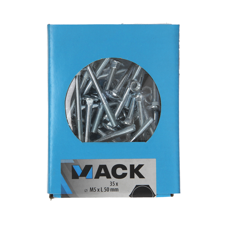 Afbeelding laden in galerijviewer, Mack 1020194 - houtbout + moer verzinkt 35 stm5 x 50 mm | 5 stuks