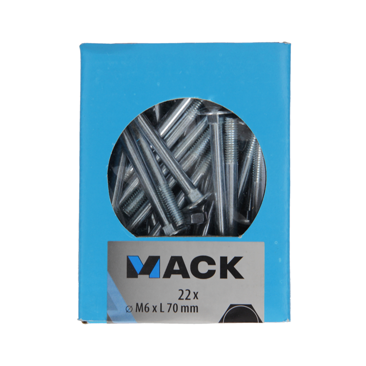 Afbeelding laden in galerijviewer, Mack 1020201 - houtbout + moer verzinkt 22 stm6 x 70 mm | 5 stuks