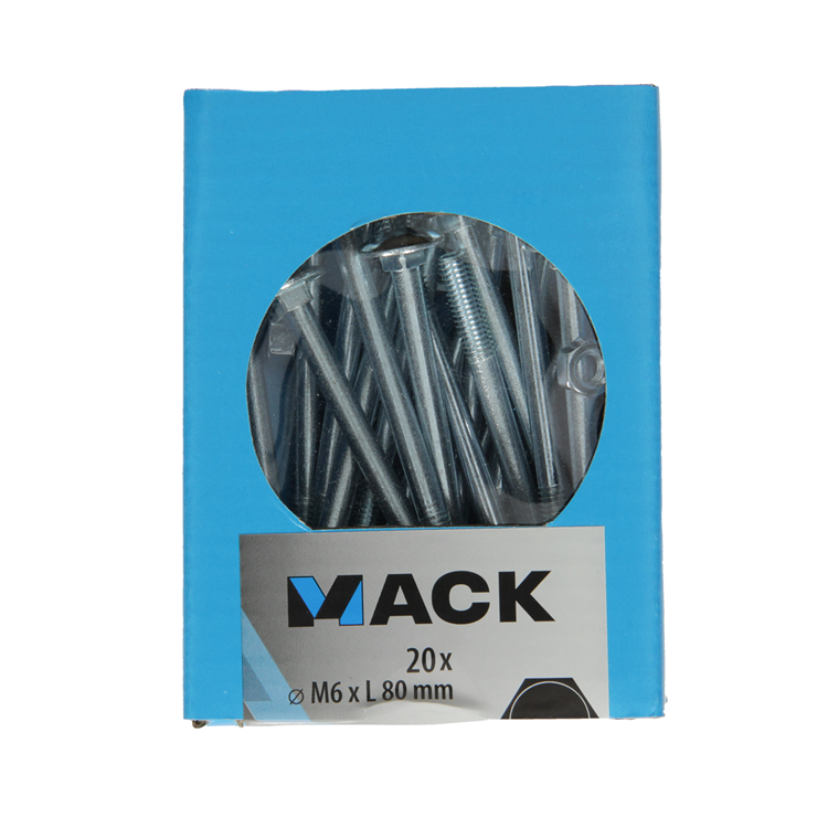 Afbeelding laden in galerijviewer, Mack 1020202 - houtbout + moer verzinkt 20 stm6 x 80 mm | 5 stuks