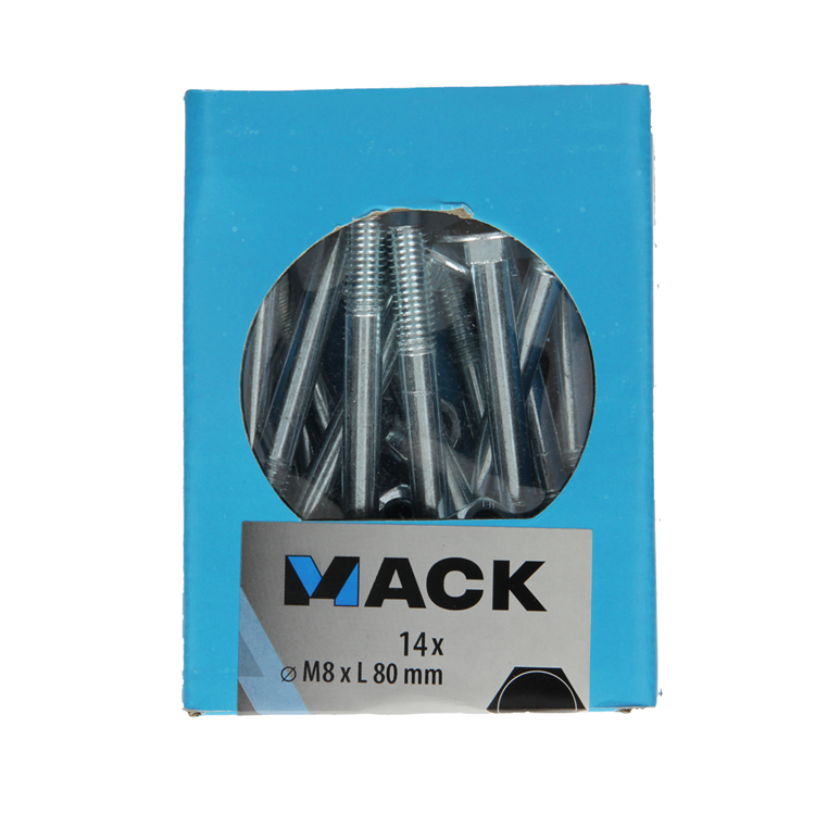 Afbeelding laden in galerijviewer, Mack 1020209 - houtbout + moer verzinkt 14 stm8 x 80 mm | 5 stuks