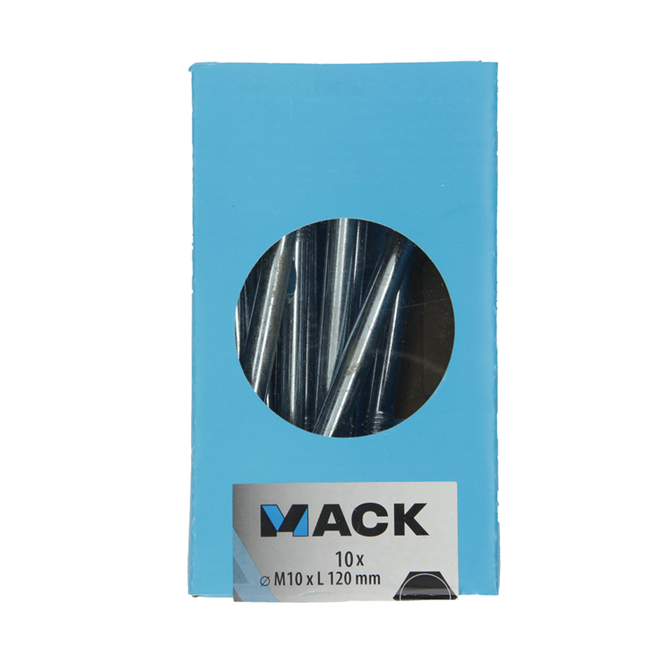 Laden Sie das Bild in Galerie -Viewer, Mack 1020212 - houtbout + moer verzinkt 10 stm10 x 120 mm | 3 stuks