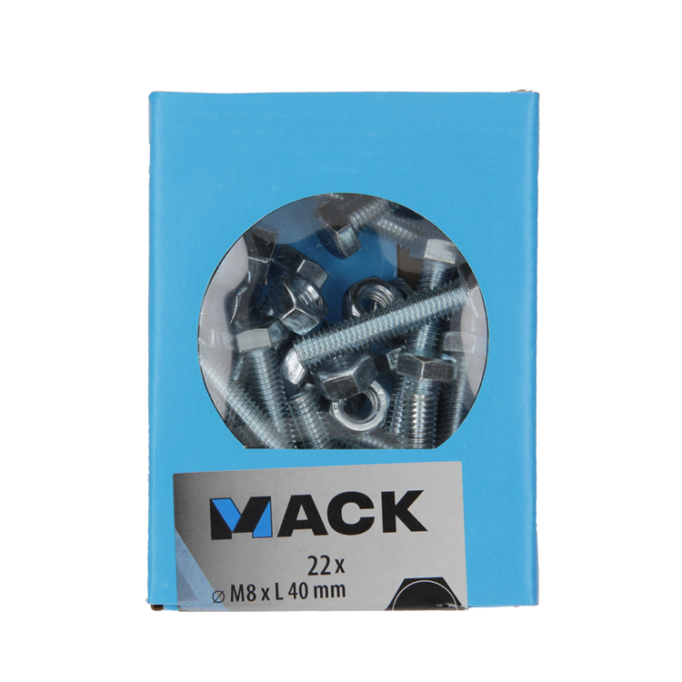Afbeelding laden in galerijviewer, Mack 1020221 - tapbout + moer verzinkt 22 st m8 x 40 mm | 5 stuks