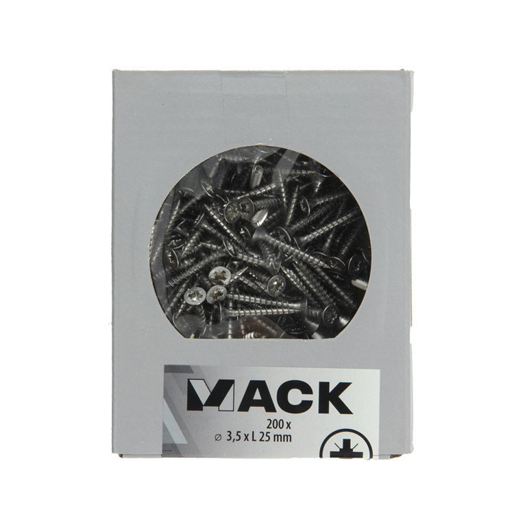 Afbeelding laden in galerijviewer, Mack 1020227 - spaanplaatschroef vz kop inox a2 200 st 3,5 x 25 mm | 2 stuks