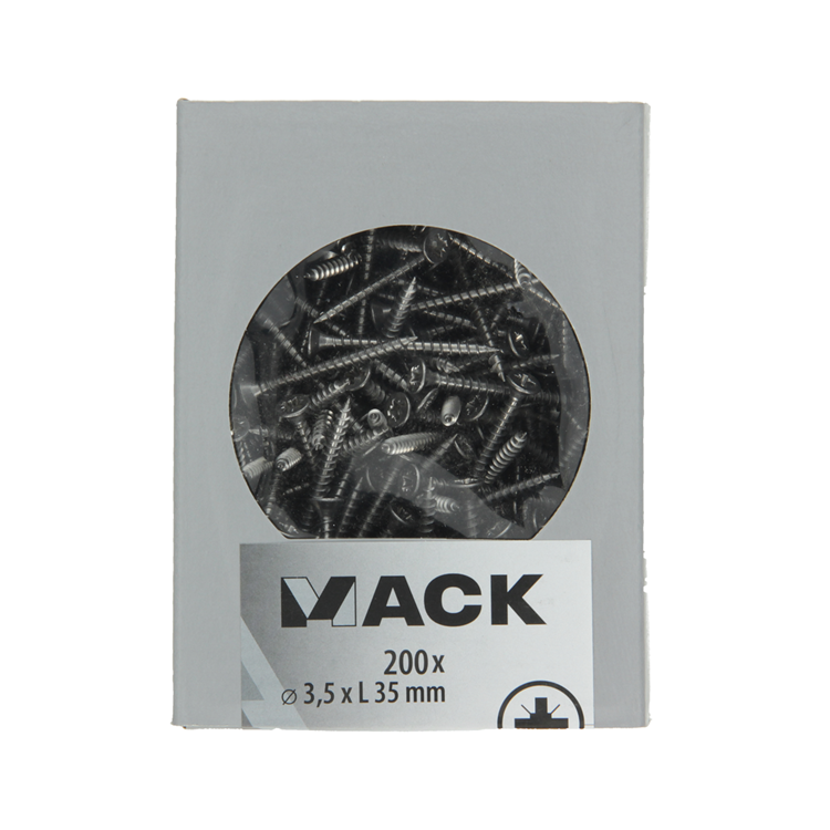 Afbeelding laden in galerijviewer, Mack 1020229 - spaanplaatschroef vz kop inox a2 200 st 3,5 x 35 mm | 2 stuks