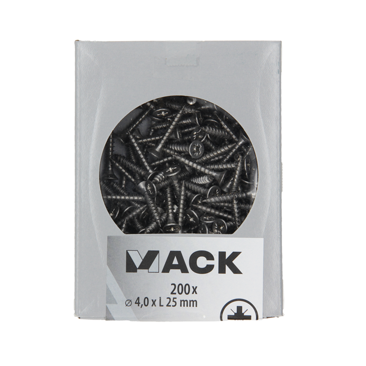 Afbeelding laden in galerijviewer, Mack 1020232 - spaanplaatschroef vz kop inox a2 200 st 4,0 x 25 mm | 2 stuks