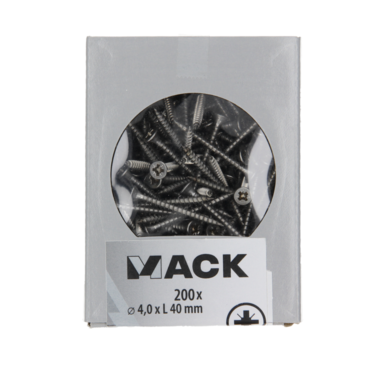 Afbeelding laden in galerijviewer, Mack 1020235 - spaanplaatschroef vz kop inox a2 200 st 4,0 x 40 mm | 2 stuks