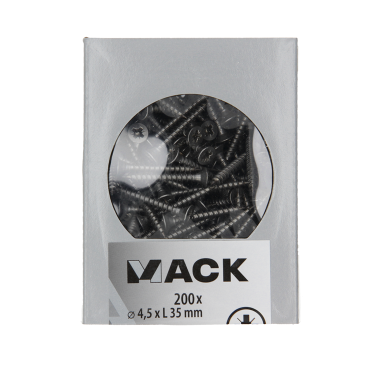 Afbeelding laden in galerijviewer, Mack 1020239 - spaanplaatschroef vz kop inox a2 200 st 4,5 x 35 mm | 2 stuks