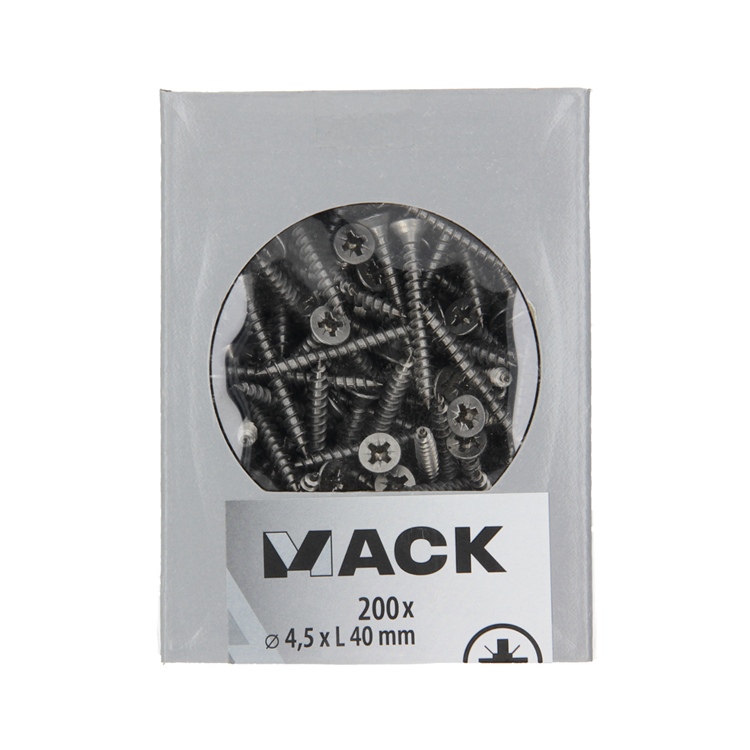 ギャラリービューアに画像をロードする, Mack 1020240 - spaanplaatschroef vz kop inox a2 200 st 4,5 x 40 mm | 2 stuks