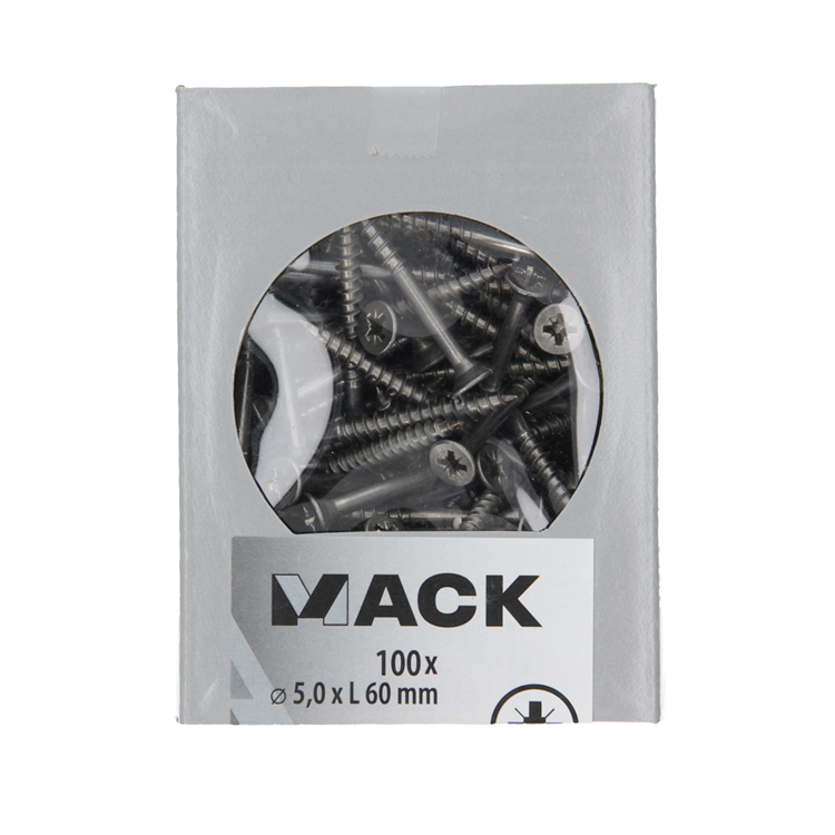 Afbeelding laden in galerijviewer, Mack 1020246 - spaanplaatschroef vz kop inox a2 100 st 5,0 x 60 mm | 2 stuks