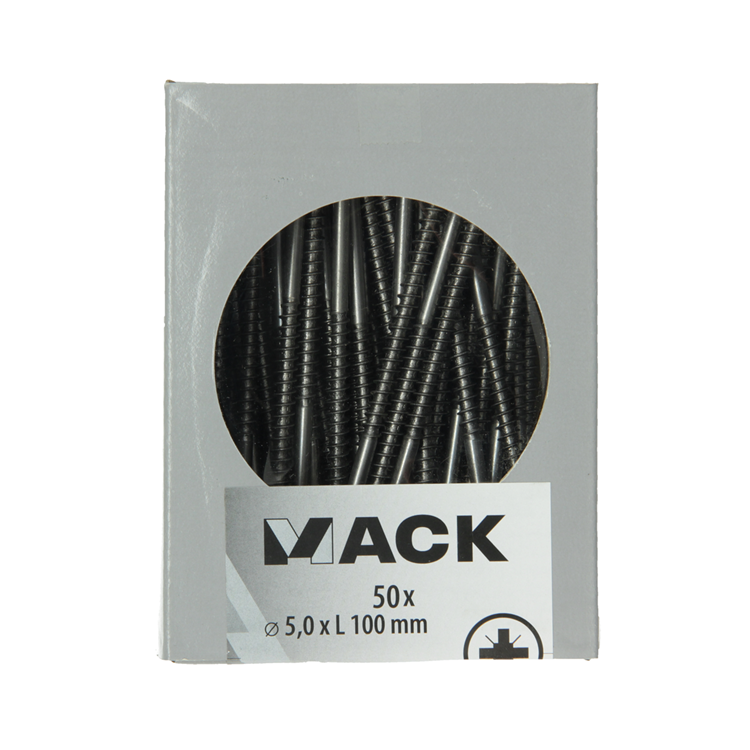 Afbeelding laden in galerijviewer, Mack 1020249 - spaanplaatschroef vz kop inox a2 50 st 5,0 x100 mm | 2 stuks