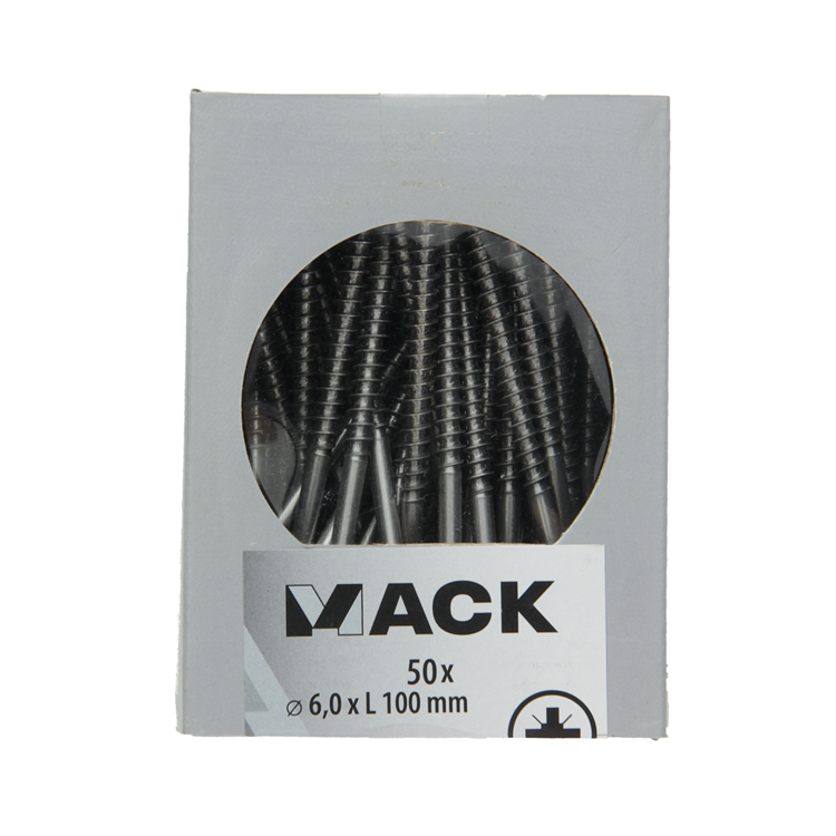 Afbeelding laden in galerijviewer, Mack 1020252 - spaanplaatschroef vz kop inox a2 50 st 6,0 x 100 mm | 2 stuks