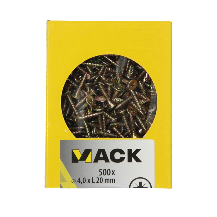 Afbeelding laden in galerijviewer, Mack 1020258 - spaanplaatschroef vz kop gvz 500 st 4,0 x 20 mm | 5 stuks