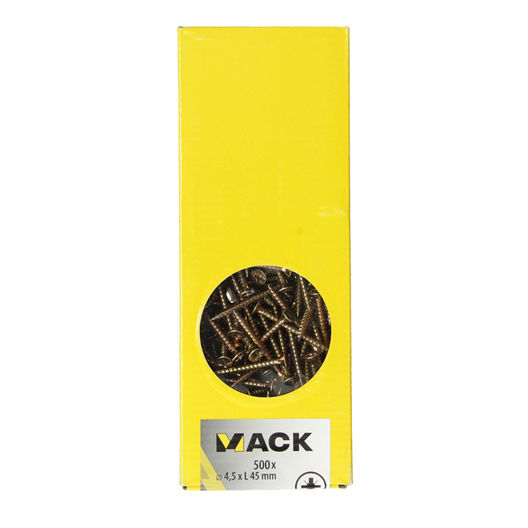 Afbeelding laden in galerijviewer, Mack 1020266 - spaanplaatschroef vz kop gvz 500 st 4,5 x 45 mm | 1 stuks