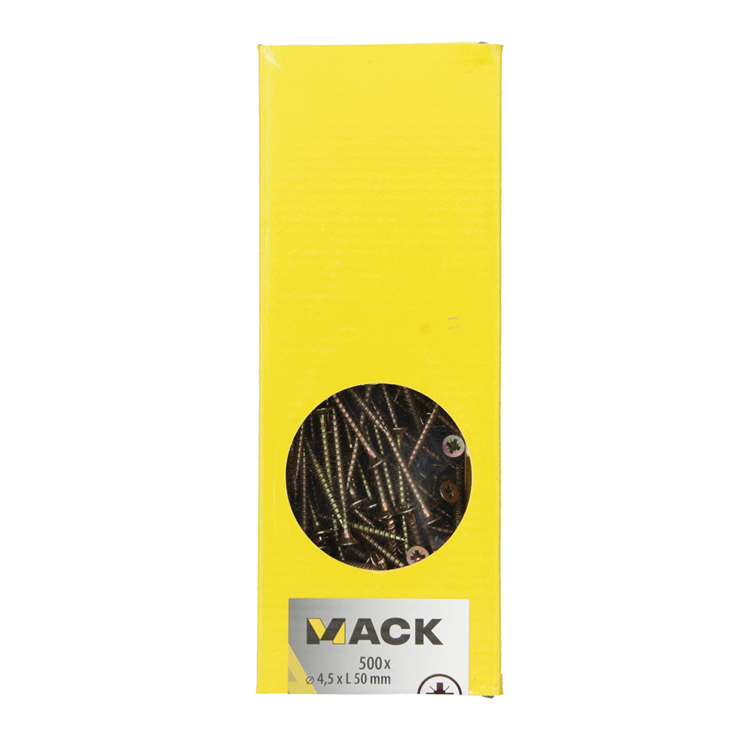 Afbeelding laden in galerijviewer, Mack 1020267 - spaanplaatschroef vz kop gvz 500 st 4,5 x 50 mm | 2 stuks