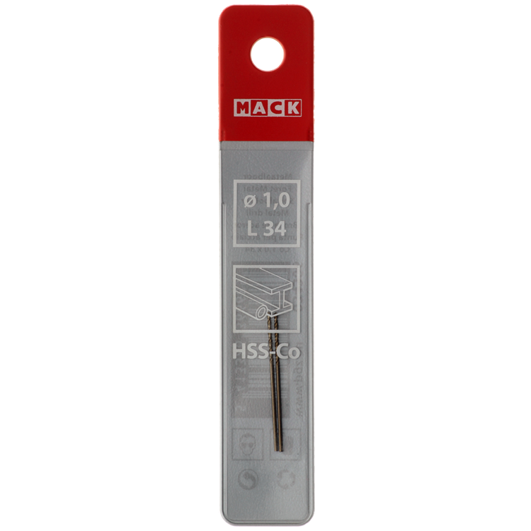 Afbeelding laden in galerijviewer, Mack 1018418 - metaalboor hss co5% din 338 ø 1,0 x 34 mm 2st | 5 stuks