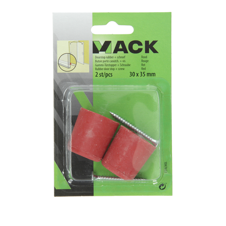ギャラリービューアに画像をロードする, Mack 1047653 - deurstop rubber + schroef rood 30 x 35 mm 2 st pcs | 6 stuks