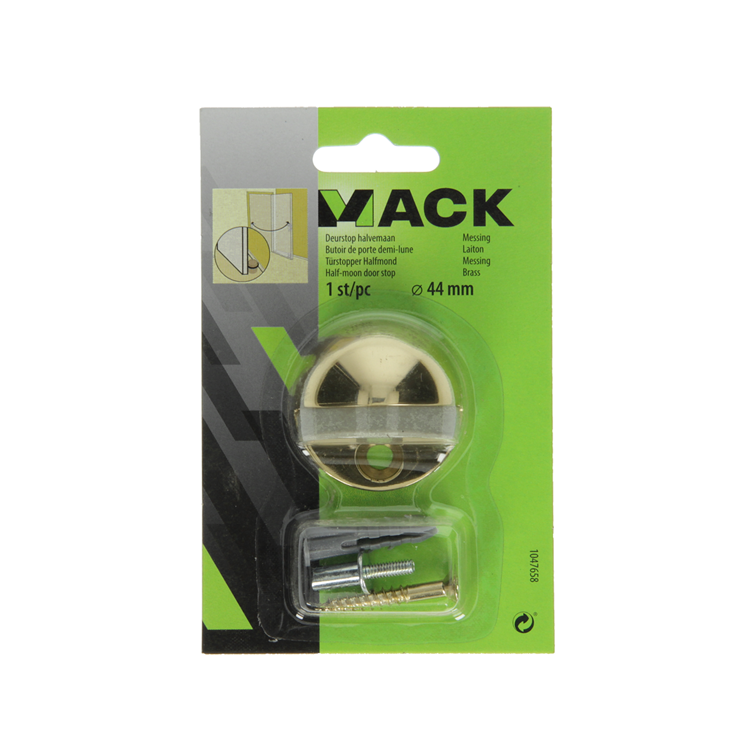 ギャラリービューアに画像をロードする, Mack 1047658 - deurstop halvemaan messing ø 44 mm 1 st pc | 6 stuks