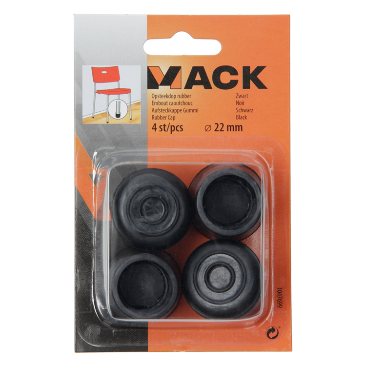 Afbeelding laden in galerijviewer, Mack 1047699 - opsteekdop rubber zwart ø 22 mm 4 st pcs | 6 stuks