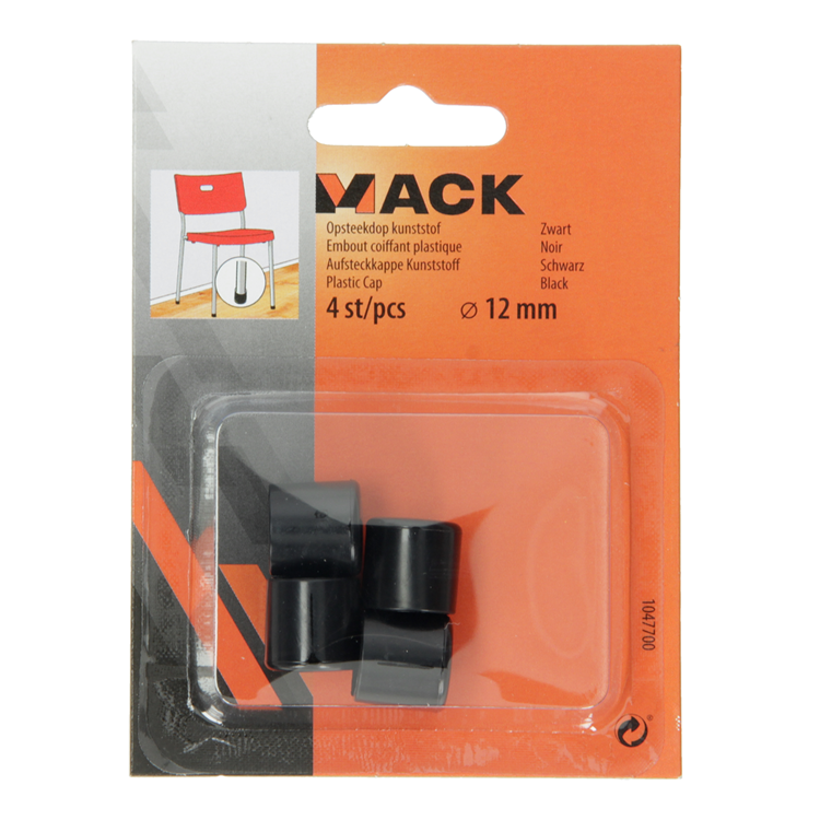 Chargez l'image dans la visionneuse de la galerie, Mack 1047700 - opsteekdop kunststof zwart ø 12 mm 4 st pcs | 6 stuks