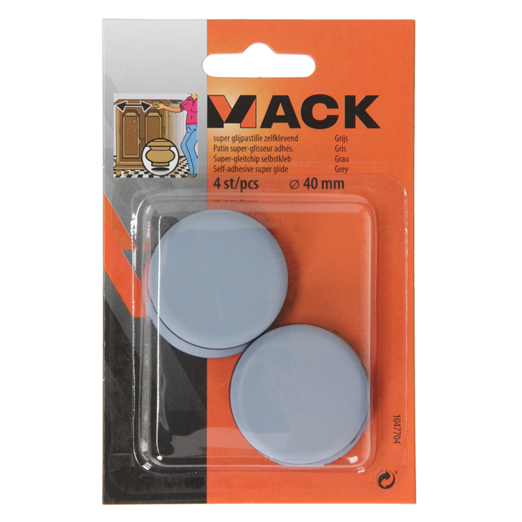 Afbeelding laden in galerijviewer, Mack 1047704 - super glijpastille zelfklevendgrijs ø 40 mm 4 st pcs | 12 stuks