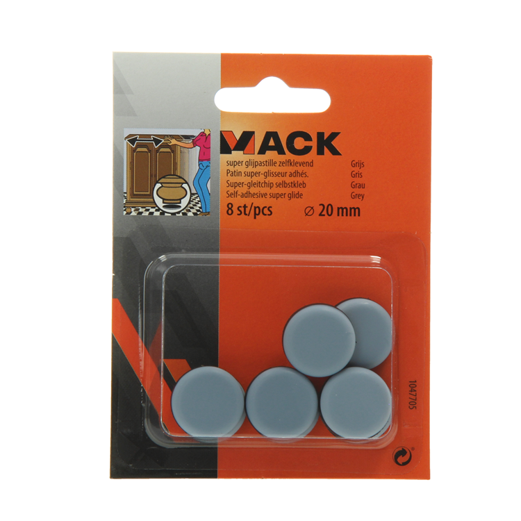 Cargue la imagen en el visor de la galería, Mack 1047705 - super glijpastille zelfklevendgrijs ø 20 mm 8 st pcs | 12 stuks