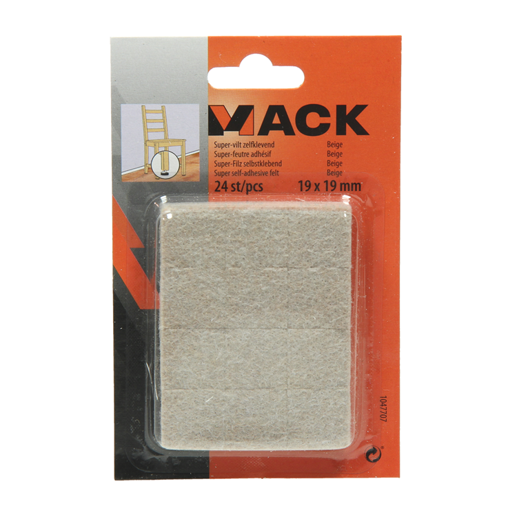 Afbeelding laden in galerijviewer, Mack 1047707 - super-vilt zelfklevend beige 19 x 19 mm 24 st pcs | 12 stuks