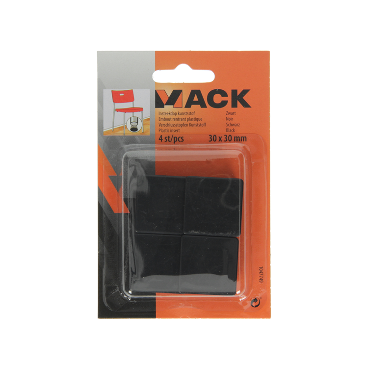 Afbeelding laden in galerijviewer, Mack 1047749 - insteekdop kunstsstof zwart 30 x 30 mm 4 st pcs | 6 stuks