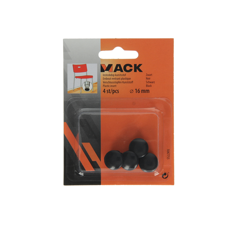 Afbeelding laden in galerijviewer, Mack 1047755 - insteekdop kunstsstof zwart ø 16 mm 4 st pcs | 6 stuks