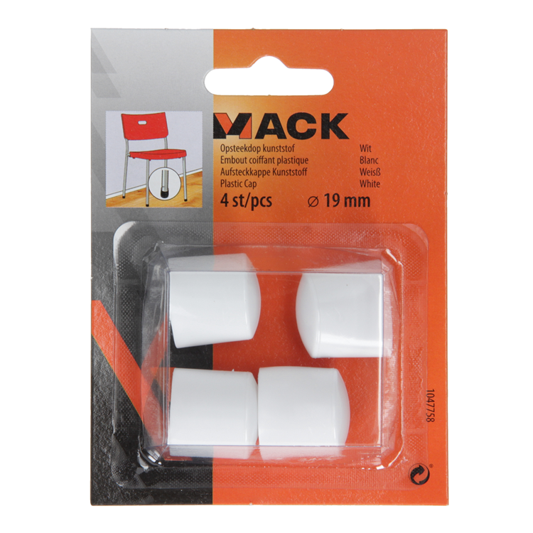 Afbeelding laden in galerijviewer, Mack 1047758 - opsteekdop kunststof wit ø 19 mm 4 st pcs | 6 stuks