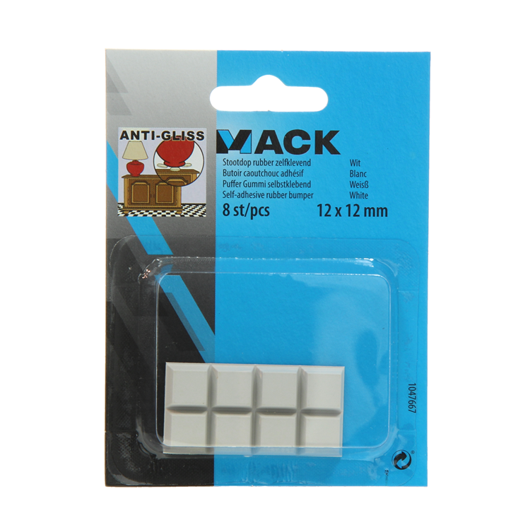 ギャラリービューアに画像をロードする, Mack 1047667 - stootdop rubber zelfklevend wit 12 x 12 mm 8 st pcs | 6 stuks