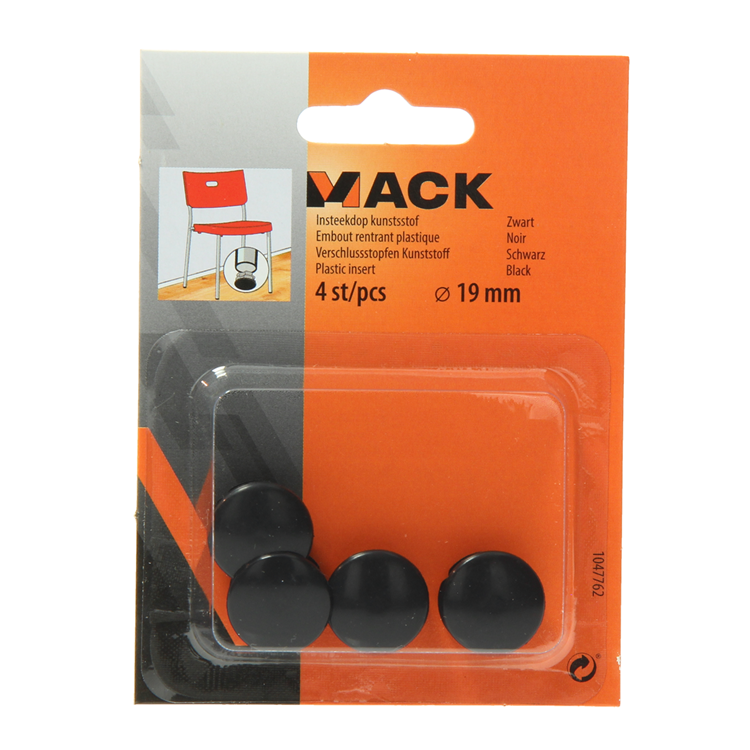 Chargez l'image dans la visionneuse de la galerie, Mack 1047762 - insteekdop kunstsstof zwart ø 19 mm 4 st pcs | 6 stuks