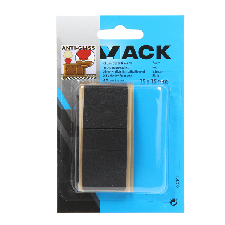 ギャラリービューアに画像をロードする, Mack 1047675 - schuimstrip zelfklevend zwart 15 x 15 mm 40 st pcs | 6 stuks