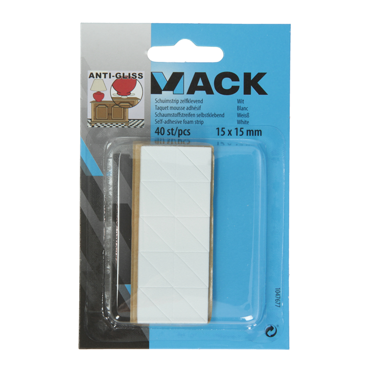 Afbeelding laden in galerijviewer, Mack 1047677 - schuimstrip zelfklevend wit 15 x 15 mm 40 st pcs | 6 stuks