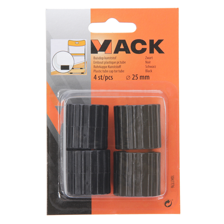 Afbeelding laden in galerijviewer, Mack 1047776 - buisdop kunststof zwart ø 25 mm 4 st pcs | 6 stuks