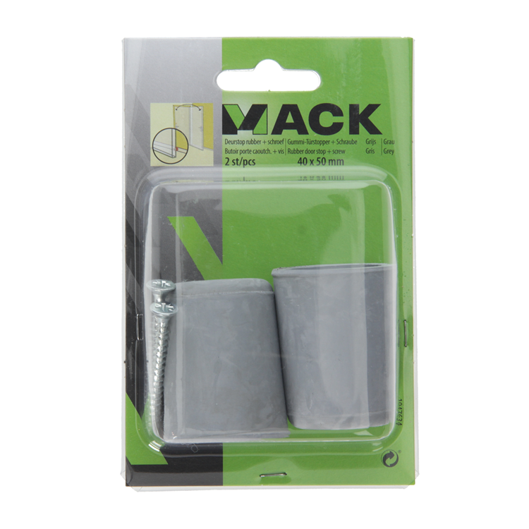 ギャラリービューアに画像をロードする, Mack 1047634 - deurstop rubber + schroef grijs 40 x 50 mm 2 st pcs | 6 stuks