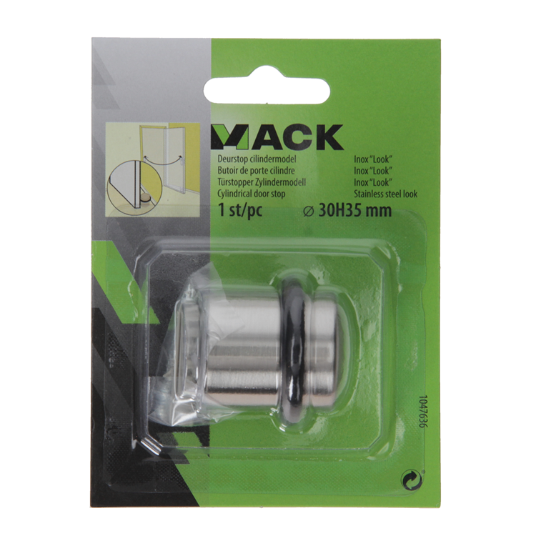 Afbeelding laden in galerijviewer, Mack 1047636 - deurstop cilindermodel inox look ø 30h35 mm 1 st pc | 6 stuks