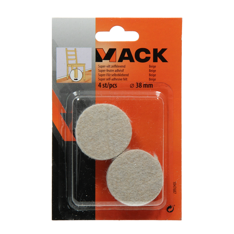 Chargez l'image dans la visionneuse de la galerie, Mack 1047687 - super-vilt zelfklevend beige ø 38 mm 4 st pcs | 12 stuks