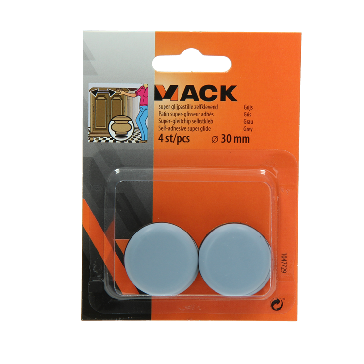 Afbeelding laden in galerijviewer, Mack 1047729 - super glijpastille zelfklevendgrijs ø 30 mm 4 st pcs | 12 stuks