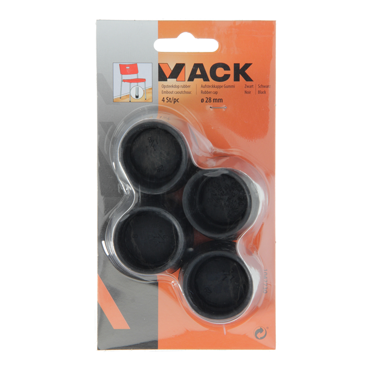 Afbeelding laden in galerijviewer, Mack 1047730 - opsteekdop rubber zwart ø 28 mm 4 st pcs | 6 stuks