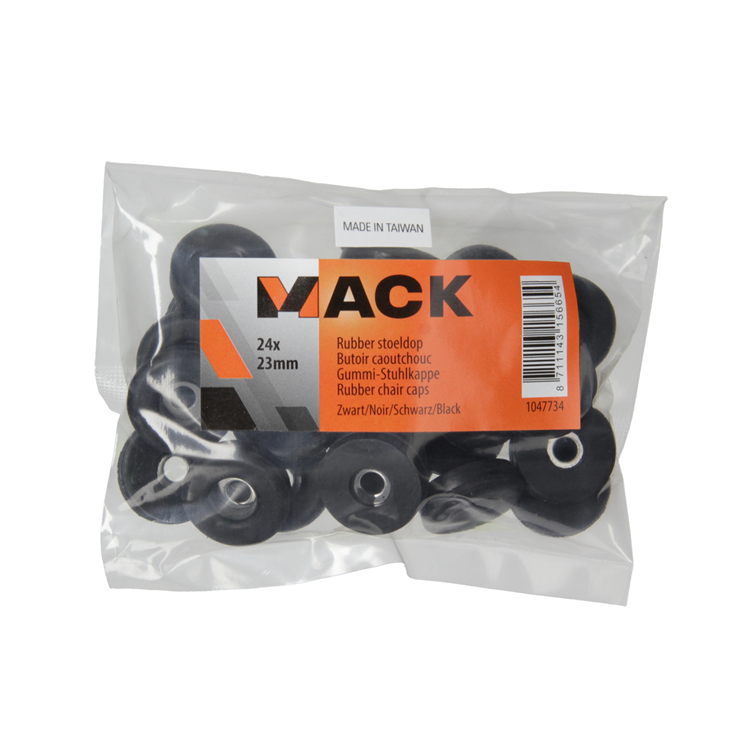 Afbeelding laden in galerijviewer, Mack 1047734 - stoeldop rubber zwart ø 23 mm 24 st pcs | 6 stuks
