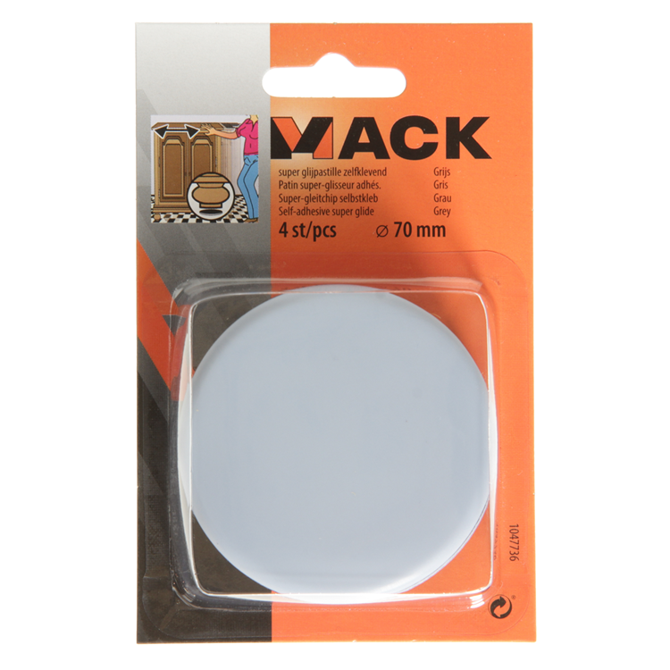 Afbeelding laden in galerijviewer, Mack 1047736 - super glijpastille zelfklevendgrijs ø 70 mm 4 st pcs | 6 stuks