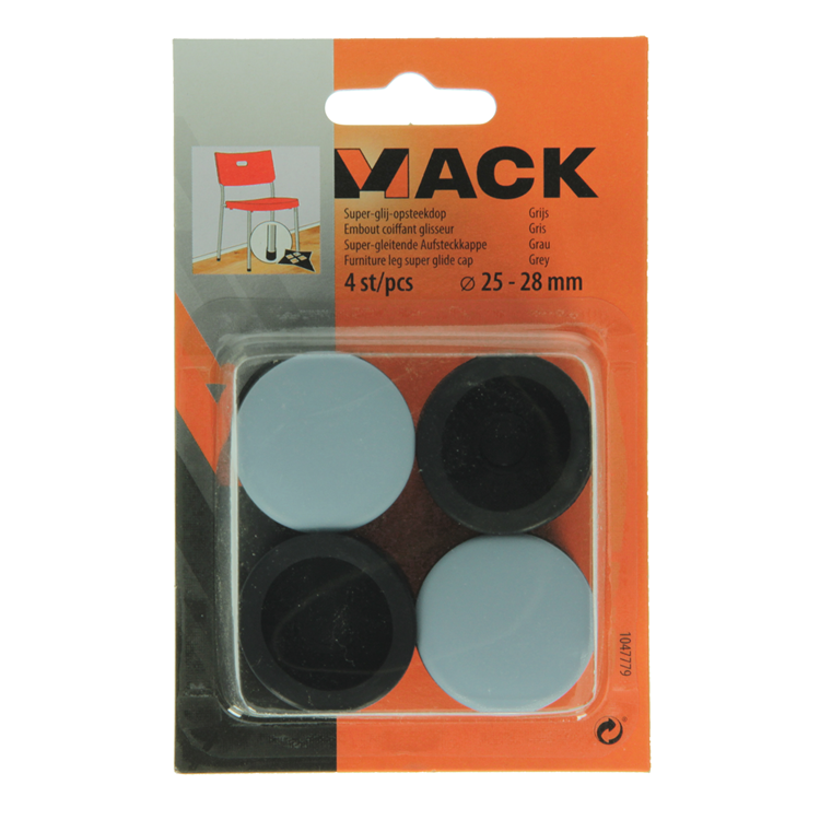Afbeelding laden in galerijviewer, Mack 1047779 - super-glij-opsteekdop grijs ø 25 - 28 mm 4 st pcs | 6 stuks