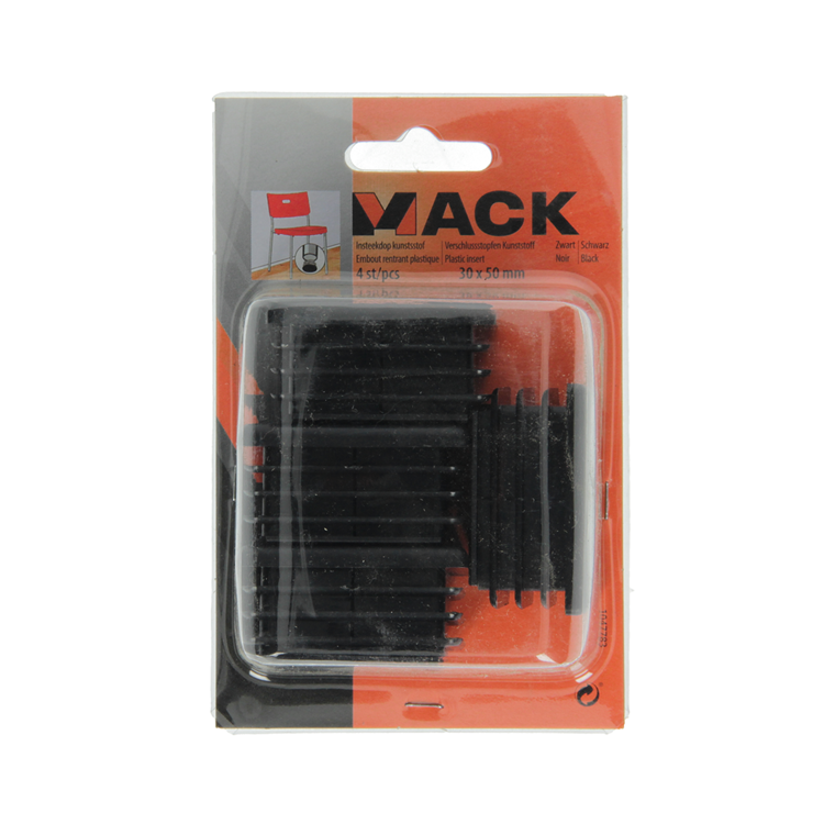 Afbeelding laden in galerijviewer, Mack 1047783 - insteekdop kunstsstof zwart 30 x 50 mm 4 st pcs | 6 stuks