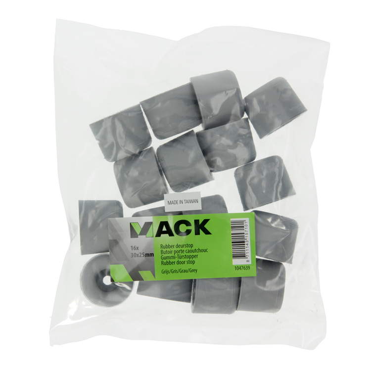 Afbeelding laden in galerijviewer, Mack 1047639 - deurstop rubber grijs 30 x 25 mm 16 st pcs | 6 stuks